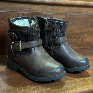 Ankle leather boots brown girls toddler